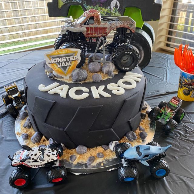 Monster Truck themed Cake. #carolevenrudcakes #customcake #atlanta